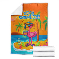 It’s 5 Somewhere Flamingo Tropical Beach Vacation Throw Blanket Oasis Summer Vibes