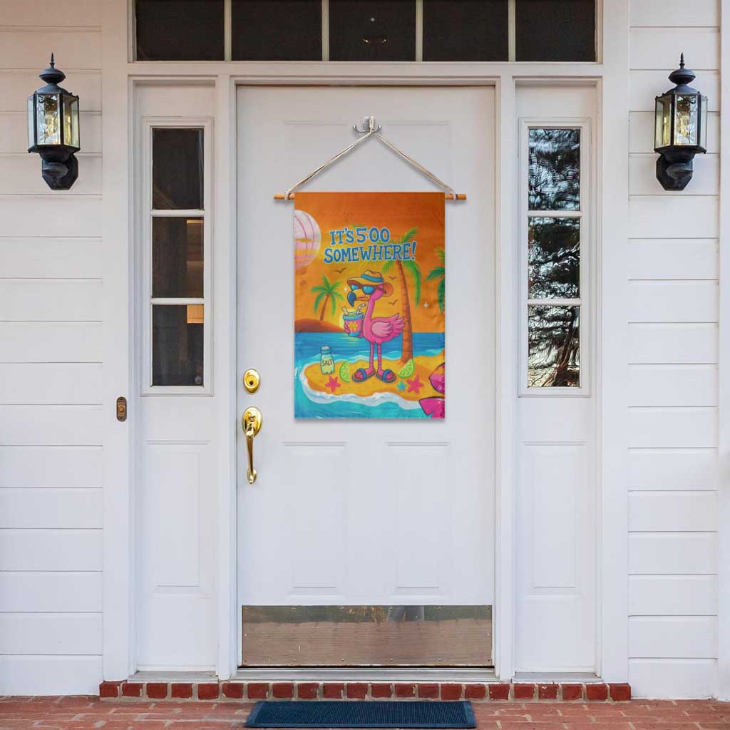 It’s 5 Somewhere Flamingo Tropical Beach Vacation Garden Flag Oasis Summer Vibes
