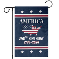 America 250th Birthday 1776 2026 Patriotic USA Map Garden Flag Red White Blue 4th of July Independence Celebration