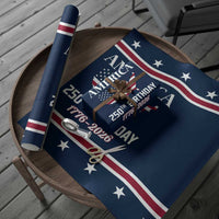 America 250th Birthday 1776 2026 Patriotic USA Map Wrapping Paper Roll Red White Blue 4th of July Independence Celebration