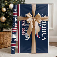 America 250th Birthday 1776 2026 Patriotic USA Map Wrapping Paper Roll Red White Blue 4th of July Independence Celebration