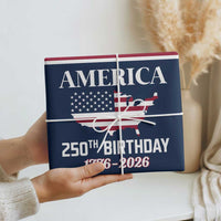 America 250th Birthday 1776 2026 Patriotic USA Map Wrapping Paper Roll Red White Blue 4th of July Independence Celebration