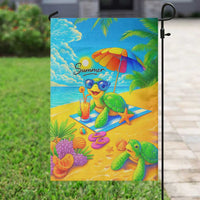 Summer Sea Turtle Drinking Cocktail Garden Flag Beach Paradise Oasis Vacation