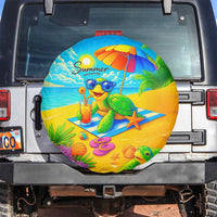 Summer Sea Turtle Drinking Cocktail Spare Tire Cover Beach Paradise Oasis Vacation