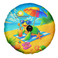Summer Sea Turtle Drinking Cocktail Spare Tire Cover Beach Paradise Oasis Vacation