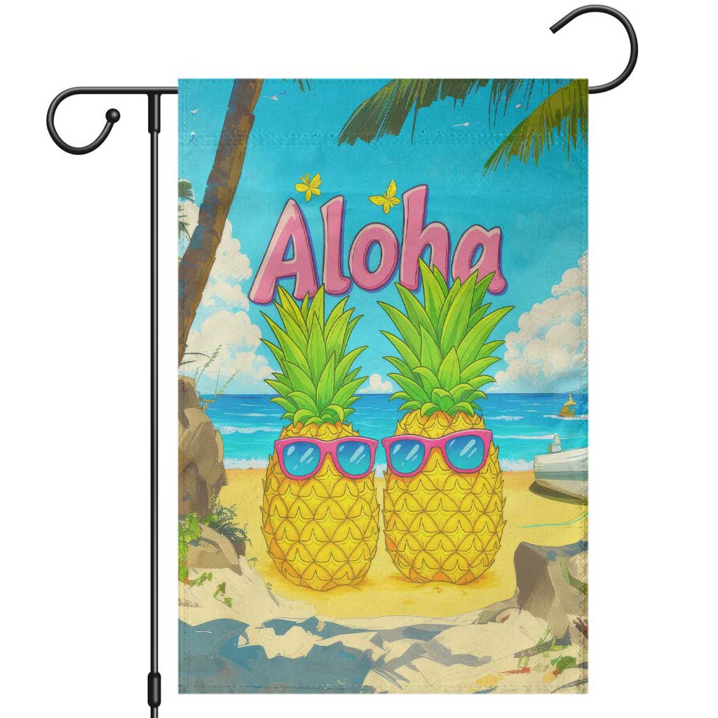 Aloha Sunglasses Pineapples Tropical Hawaii Garden Flag Beach Vacation Oasis Summer Vibes