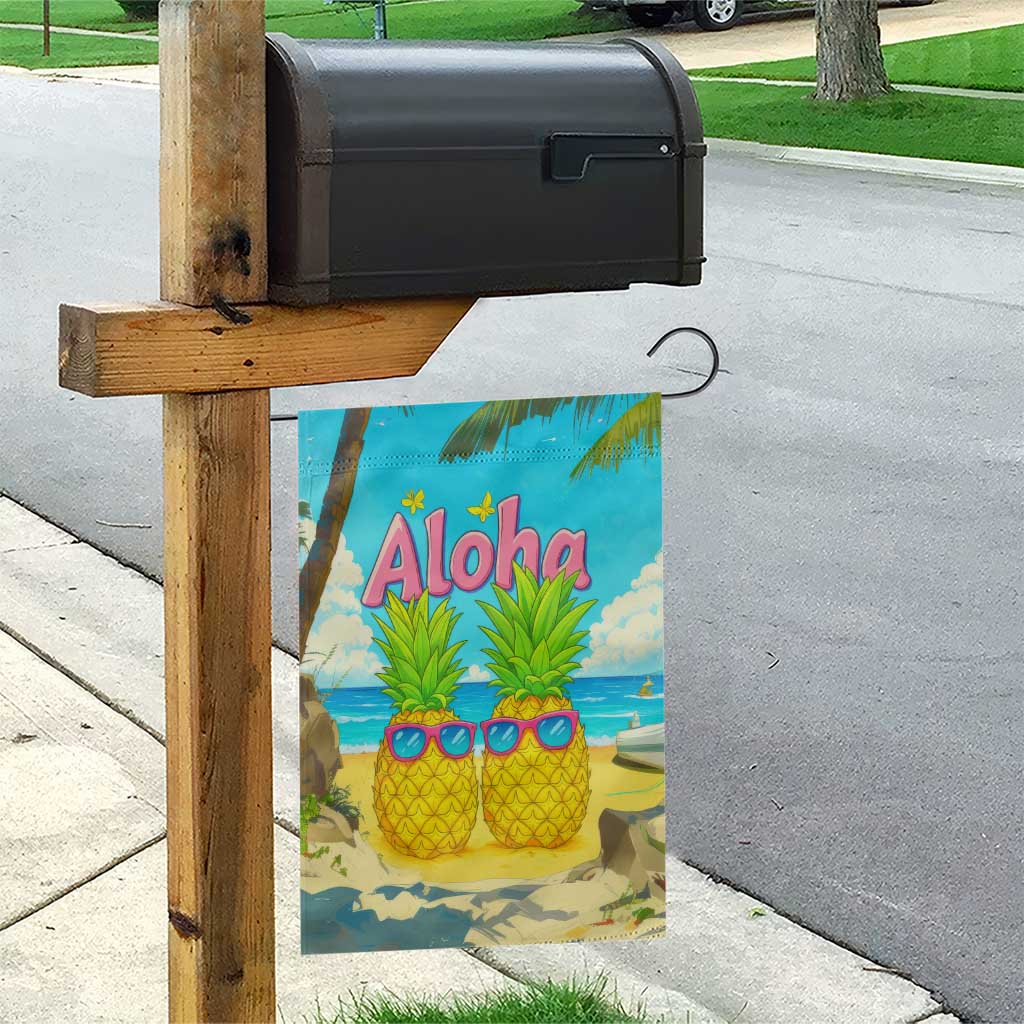 Aloha Sunglasses Pineapples Tropical Hawaii Garden Flag Beach Vacation Oasis Summer Vibes