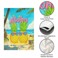 Aloha Sunglasses Pineapples Tropical Hawaii Garden Flag Beach Vacation Oasis Summer Vibes