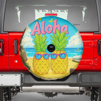 Aloha Sunglasses Pineapples Tropical Hawaii Spare Tire Cover Beach Vacation Oasis Summer Vibes