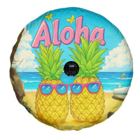 Aloha Sunglasses Pineapples Tropical Hawaii Spare Tire Cover Beach Vacation Oasis Summer Vibes