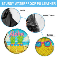 Aloha Sunglasses Pineapples Tropical Hawaii Spare Tire Cover Beach Vacation Oasis Summer Vibes