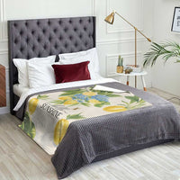 Hello Sunshine Watercolor Lemons and Hydrangeas Floral Throw Blanket