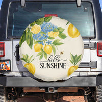 Hello Sunshine Watercolor Lemons and Hydrangeas Floral Spare Tire Cover