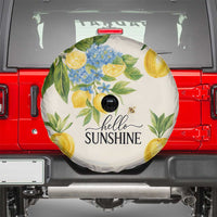 Hello Sunshine Watercolor Lemons and Hydrangeas Floral Spare Tire Cover