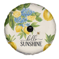 Hello Sunshine Watercolor Lemons and Hydrangeas Floral Spare Tire Cover