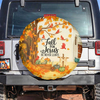 Fall for Jesus He Never Leaves Autumn Church and Pumpkins Spare Tire Cover