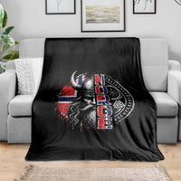 Fierce Norge Viking Warrior with Horned Helmet Graphic Throw Blanket Norway Pride Distressed Norwegian Flag and Runes