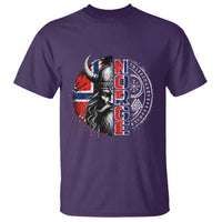 Fierce Norge Viking Warrior with Horned Helmet Graphic T Shirt Norway Pride Distressed Norwegian Flag and Runes