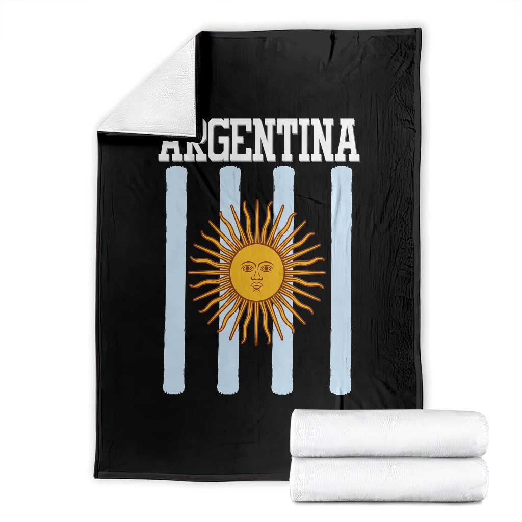 Argentina Sun of May Flag Retro Graphic Throw Blanket Patriotic Argentine Heritage Pride Souvenir