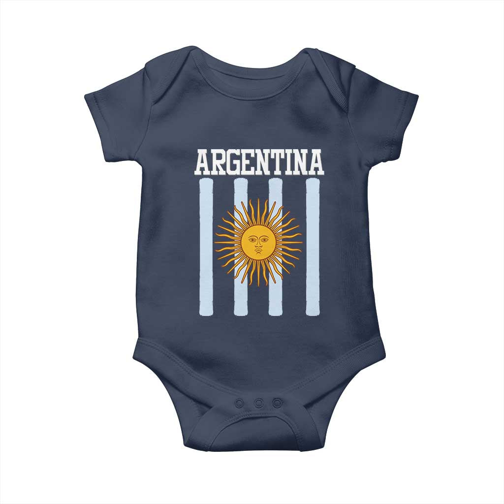 Argentina Sun of May Flag Retro Graphic Baby Onesie Patriotic Argentine Heritage Pride Souvenir