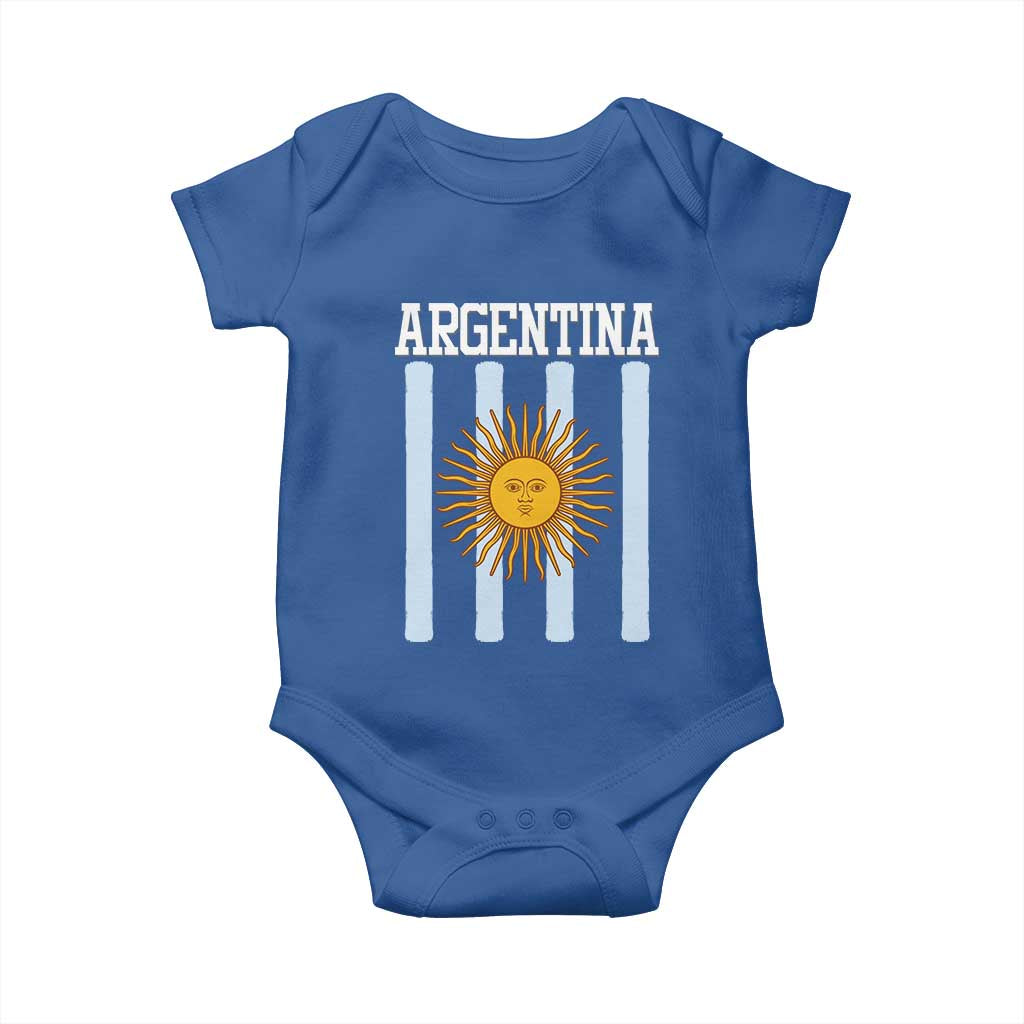 Argentina Sun of May Flag Retro Graphic Baby Onesie Patriotic Argentine Heritage Pride Souvenir