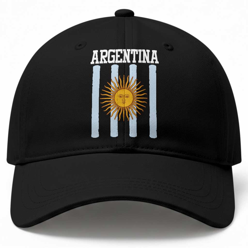 Argentina Sun of May Flag Retro Graphic Baseball Cap Patriotic Argentine Heritage Pride Souvenir