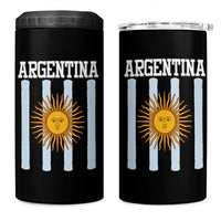 Argentina Sun of May Flag Retro Graphic 4 in 1 Can Cooler Tumbler Patriotic Argentine Heritage Pride Souvenir