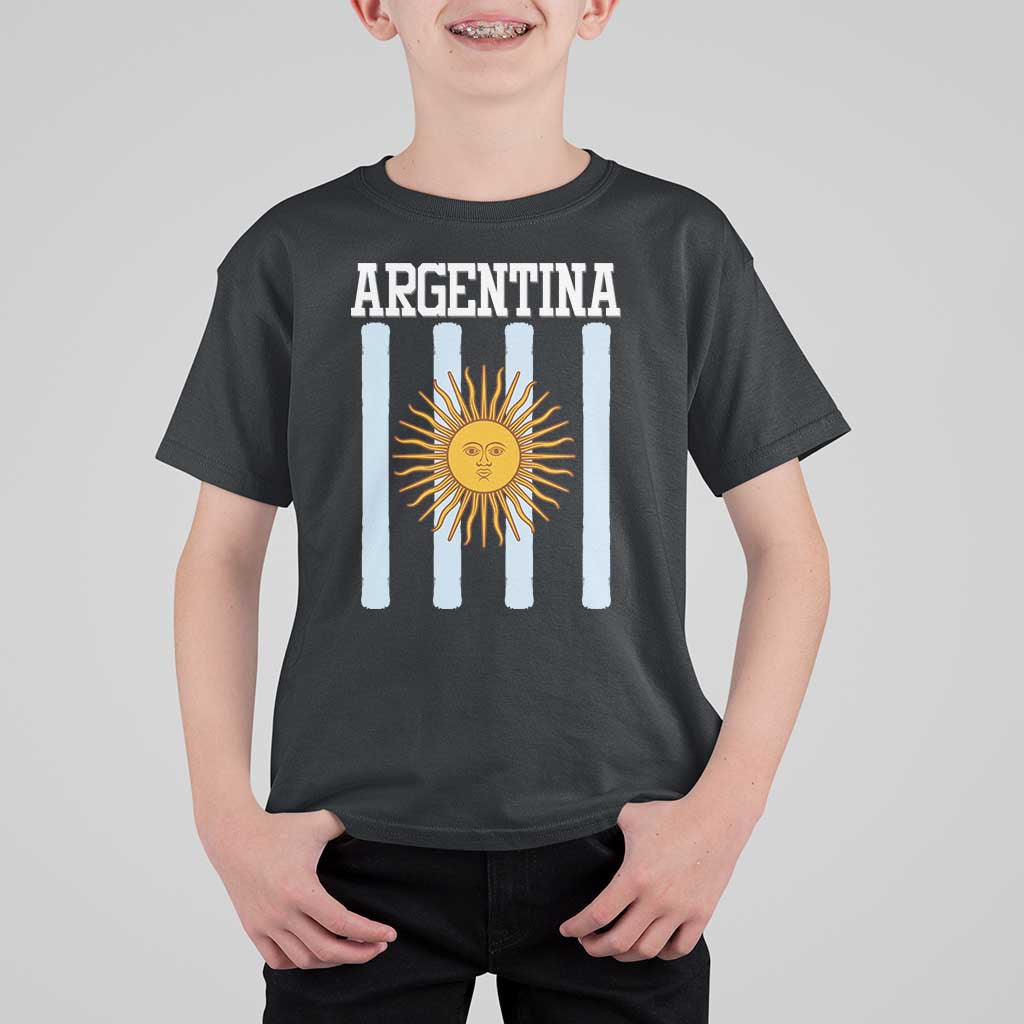 Argentina Sun of May Flag Retro Graphic T Shirt For Kid Patriotic Argentine Heritage Pride Souvenir