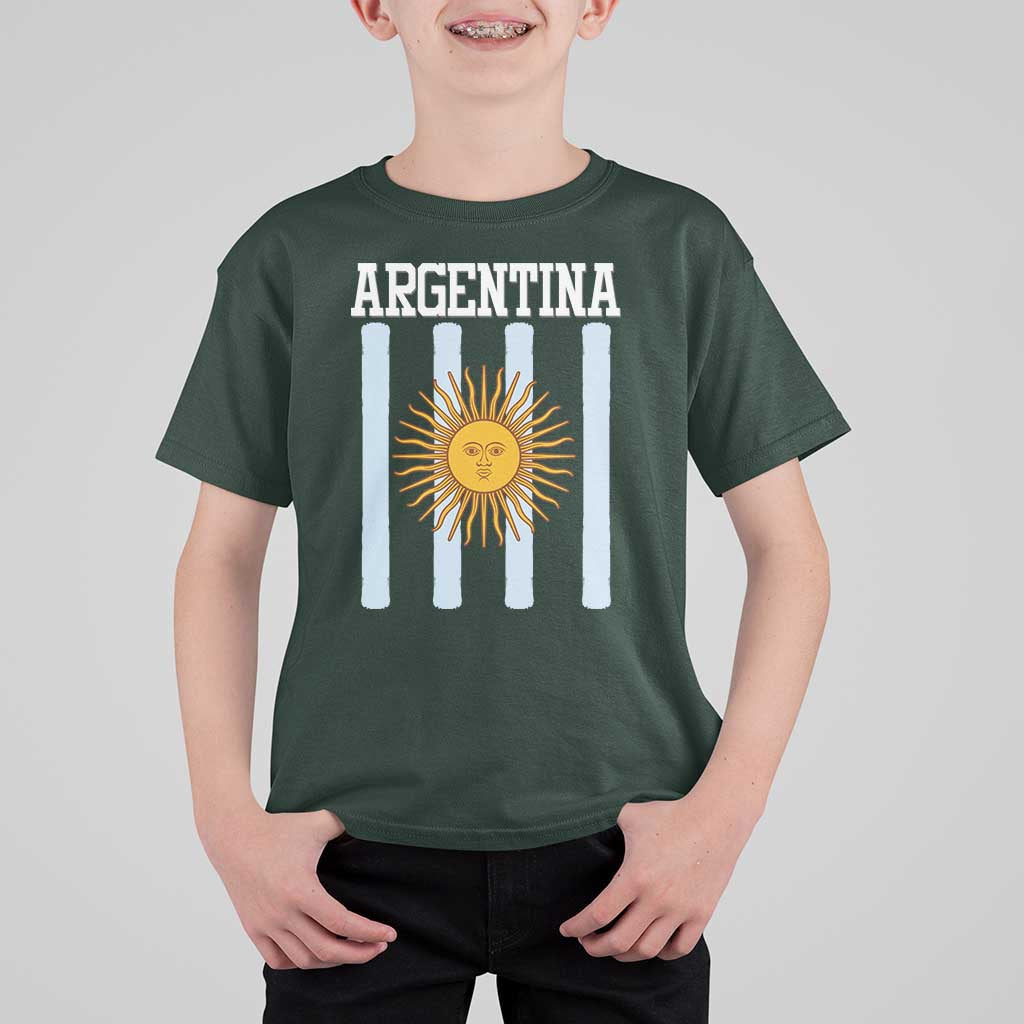 Argentina Sun of May Flag Retro Graphic T Shirt For Kid Patriotic Argentine Heritage Pride Souvenir