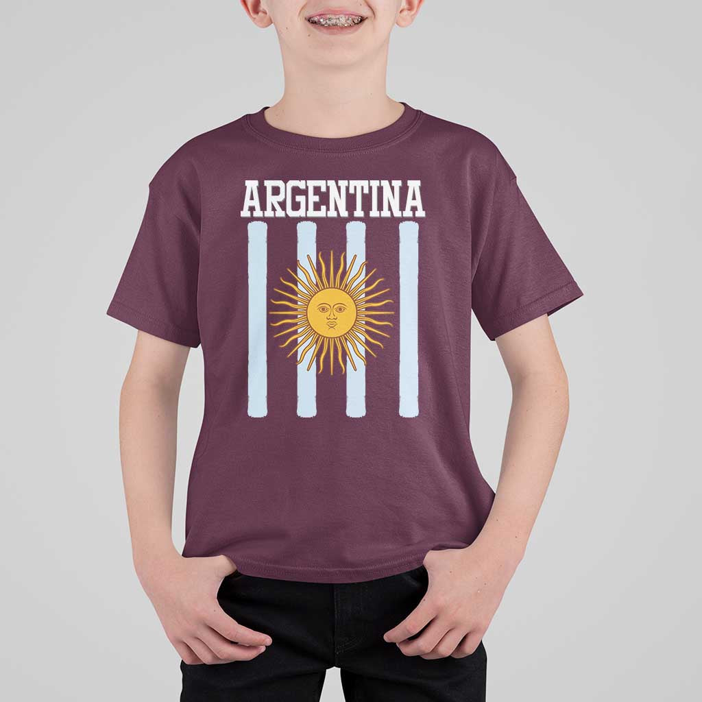 Argentina Sun of May Flag Retro Graphic T Shirt For Kid Patriotic Argentine Heritage Pride Souvenir