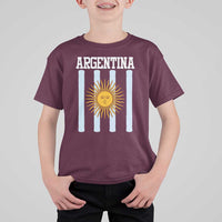 Argentina Sun of May Flag Retro Graphic T Shirt For Kid Patriotic Argentine Heritage Pride Souvenir