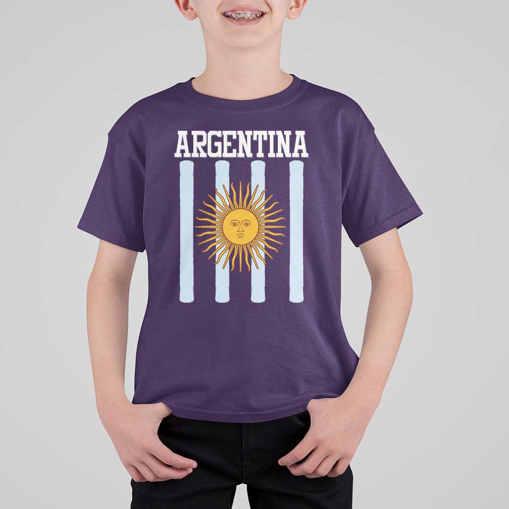 Argentina Sun of May Flag Retro Graphic T Shirt For Kid Patriotic Argentine Heritage Pride Souvenir