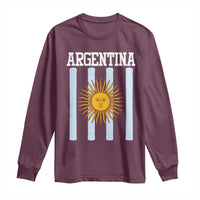 Argentina Sun of May Flag Retro Graphic Long Sleeve Shirt Patriotic Argentine Heritage Pride Souvenir
