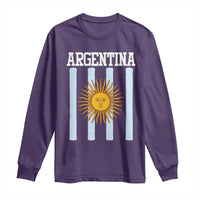 Argentina Sun of May Flag Retro Graphic Long Sleeve Shirt Patriotic Argentine Heritage Pride Souvenir