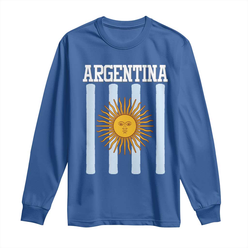 Argentina Sun of May Flag Retro Graphic Long Sleeve Shirt Patriotic Argentine Heritage Pride Souvenir