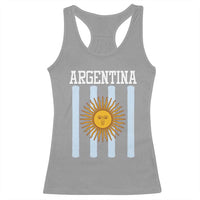 Argentina Sun of May Flag Retro Graphic Racerback Tank Top Patriotic Argentine Heritage Pride Souvenir
