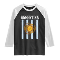 Argentina Sun of May Flag Retro Graphic Raglan Shirt Patriotic Argentine Heritage Pride Souvenir