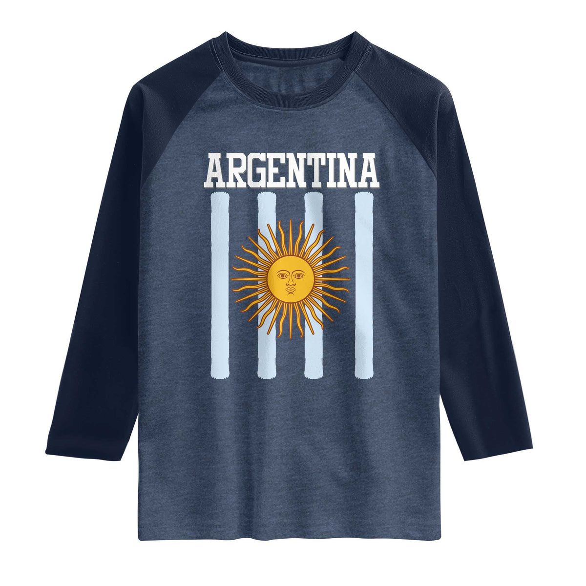 Argentina Sun of May Flag Retro Graphic Raglan Shirt Patriotic Argentine Heritage Pride Souvenir