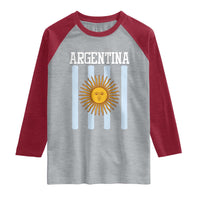 Argentina Sun of May Flag Retro Graphic Raglan Shirt Patriotic Argentine Heritage Pride Souvenir
