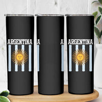 Argentina Sun of May Flag Retro Graphic Skinny Tumbler Patriotic Argentine Heritage Pride Souvenir