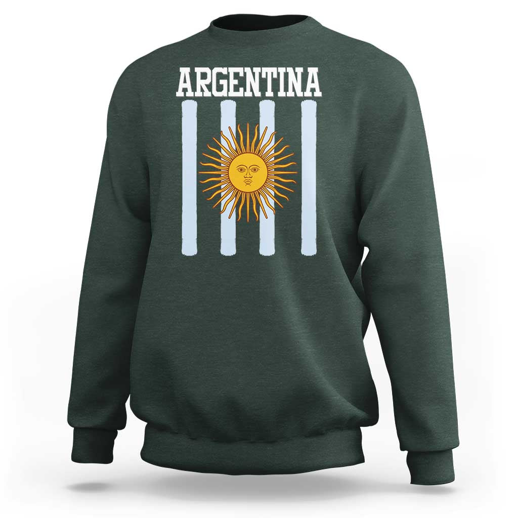 Argentina Sun of May Flag Retro Graphic Sweatshirt Patriotic Argentine Heritage Pride Souvenir