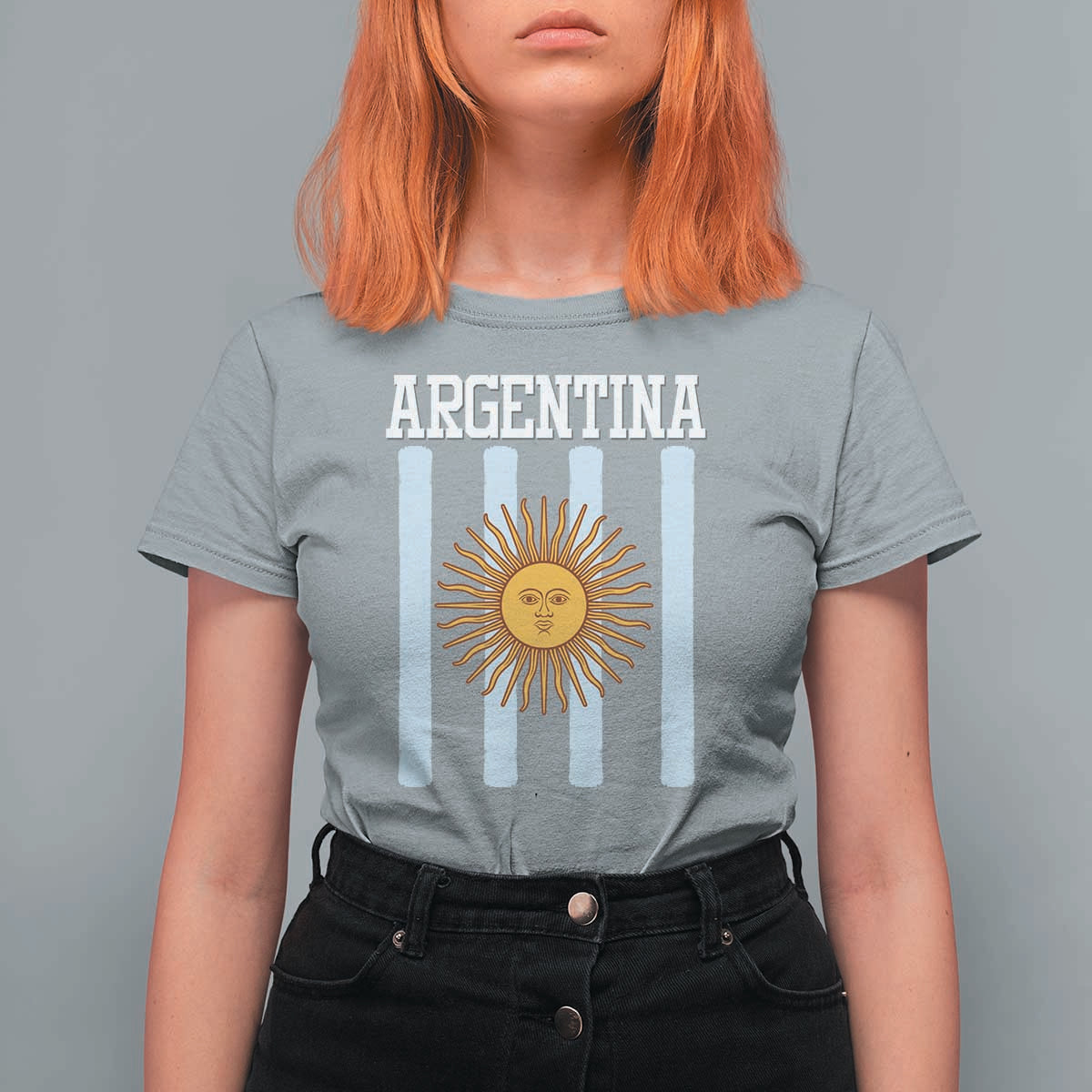 Argentina Sun of May Flag Retro Graphic T Shirt For Women Patriotic Argentine Heritage Pride Souvenir