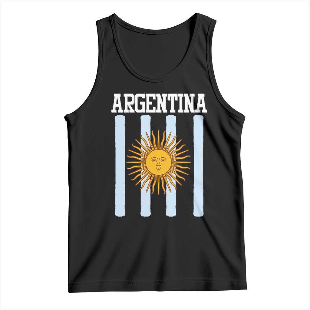 Argentina Sun of May Flag Retro Graphic Tank Top Patriotic Argentine Heritage Pride Souvenir