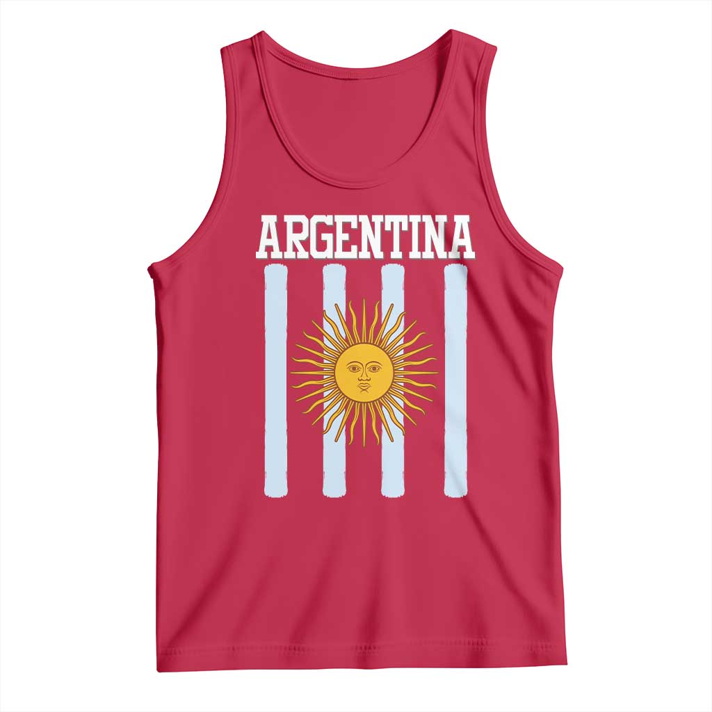 Argentina Sun of May Flag Retro Graphic Tank Top Patriotic Argentine Heritage Pride Souvenir