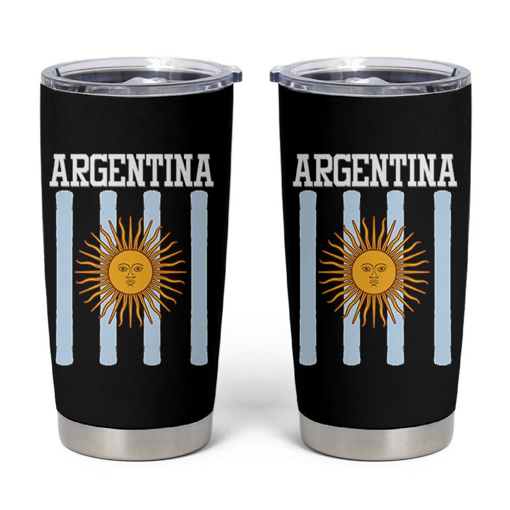 Argentina Sun of May Flag Retro Graphic Tumbler Cup Patriotic Argentine Heritage Pride Souvenir