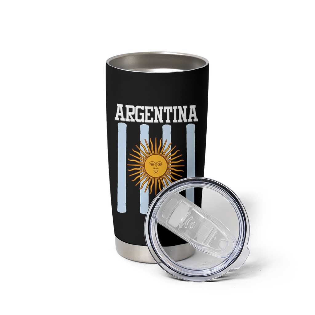 Argentina Sun of May Flag Retro Graphic Tumbler Cup Patriotic Argentine Heritage Pride Souvenir