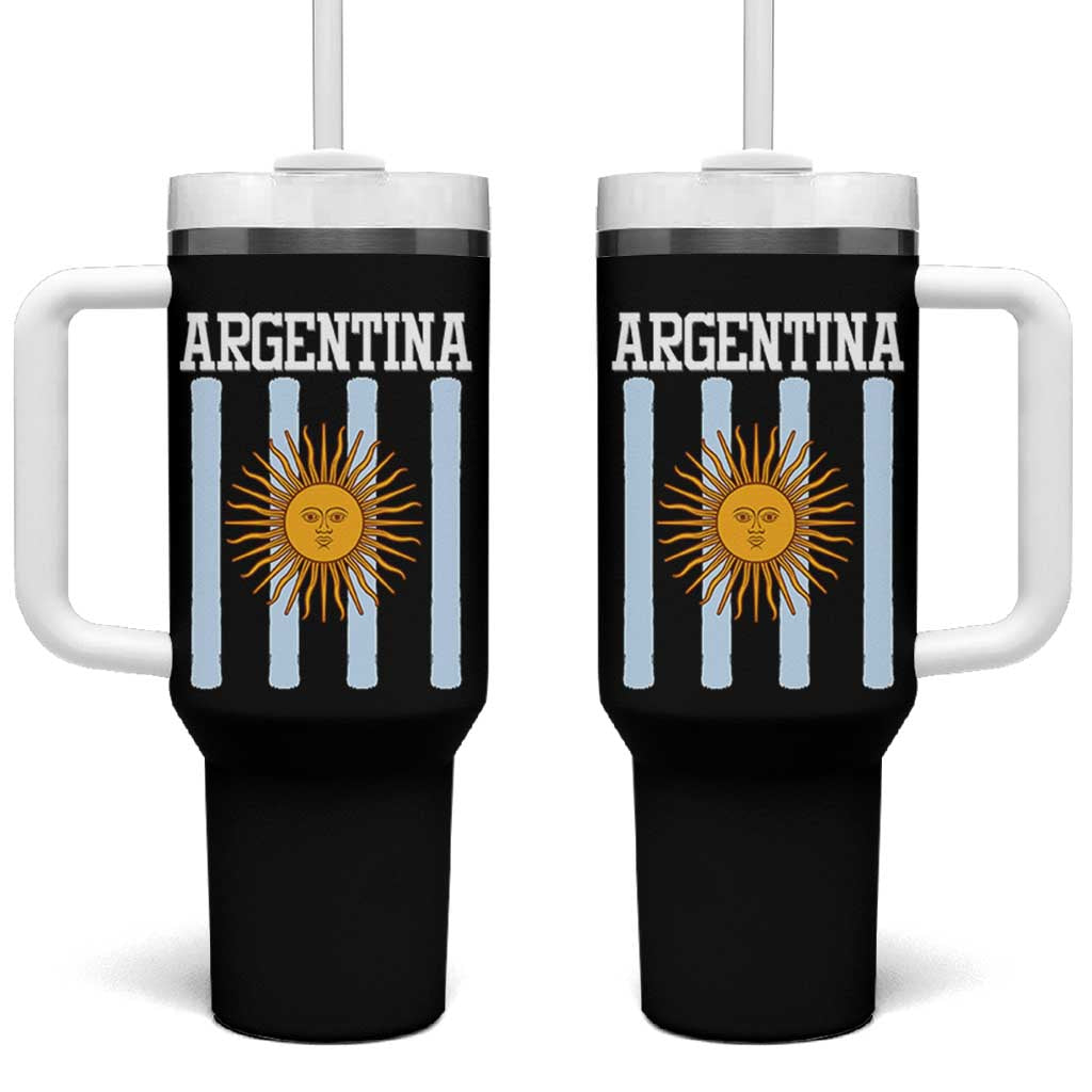 Argentina Sun of May Flag Retro Graphic Tumbler With Handle Patriotic Argentine Heritage Pride Souvenir