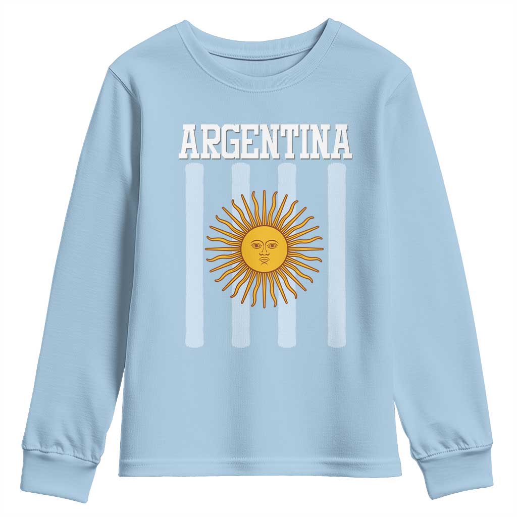 Argentina Sun of May Flag Retro Graphic Youth Sweatshirt Patriotic Argentine Heritage Pride Souvenir