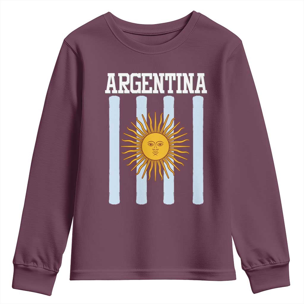 Argentina Sun of May Flag Retro Graphic Youth Sweatshirt Patriotic Argentine Heritage Pride Souvenir