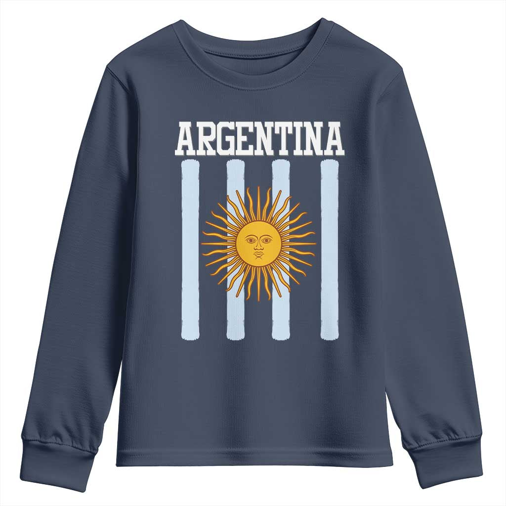 Argentina Sun of May Flag Retro Graphic Youth Sweatshirt Patriotic Argentine Heritage Pride Souvenir